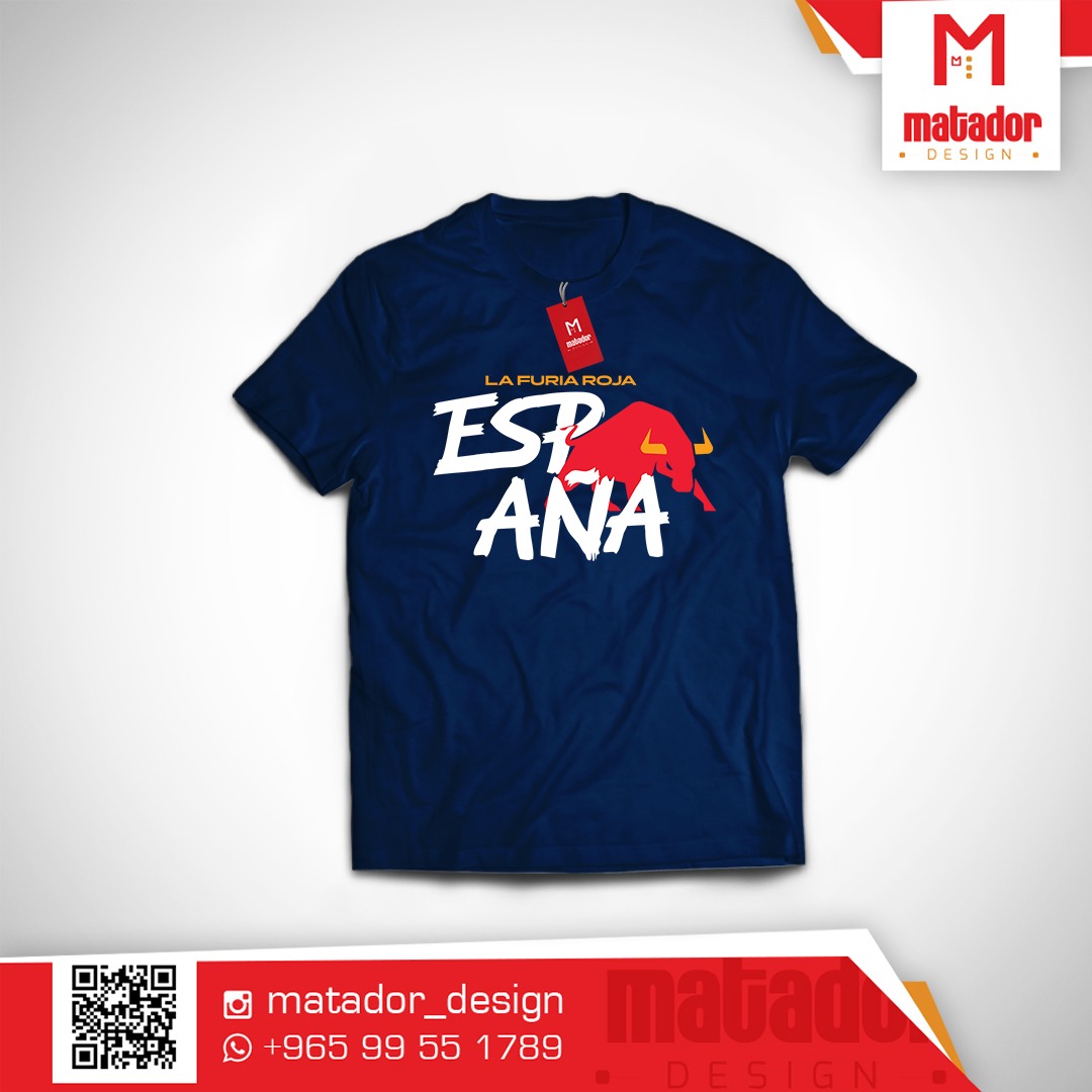 Spain ESP ANA big logo la furia roja t-shirt Matador Design