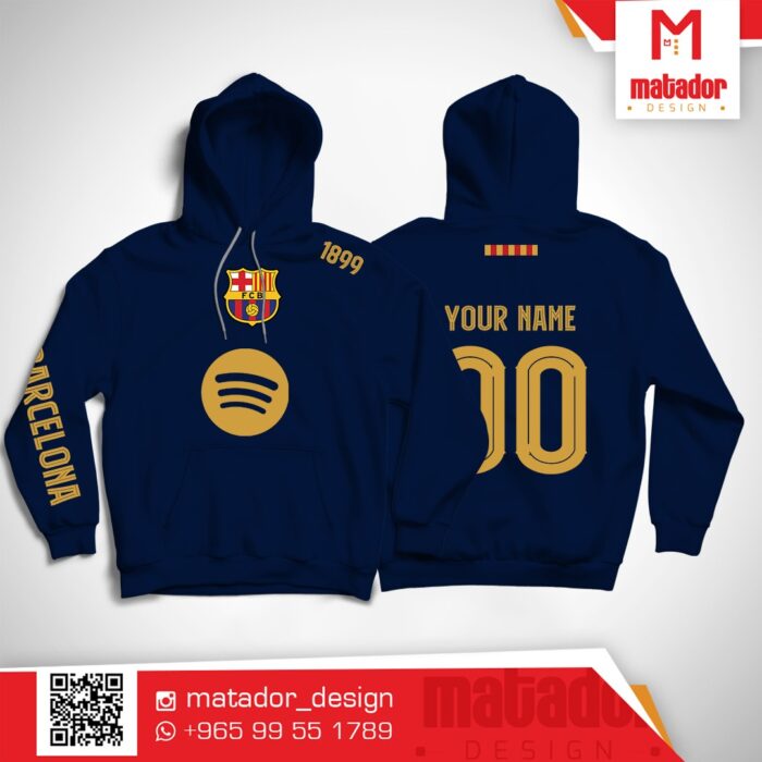 Barcelona name and number Champions League 24 25 hoodie Matador Design